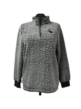 North & Acrux 1/4 Zip Jacket Womens Gray Cardinal Sherpa Pullover Long Sleeve XL